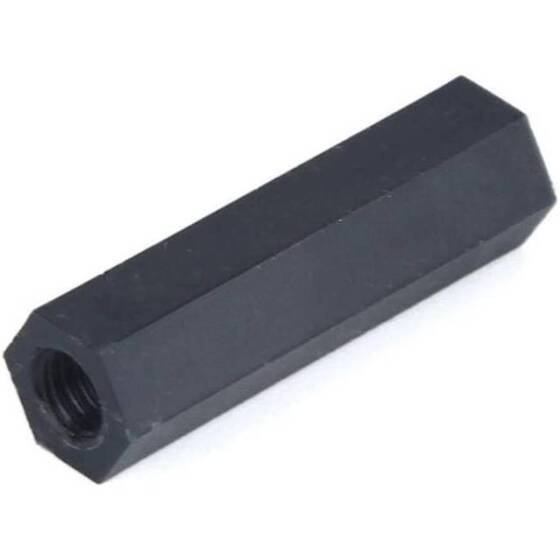 M3x15mm Black Nylon Double Pass Hexagonal Column Isolation Column - 2