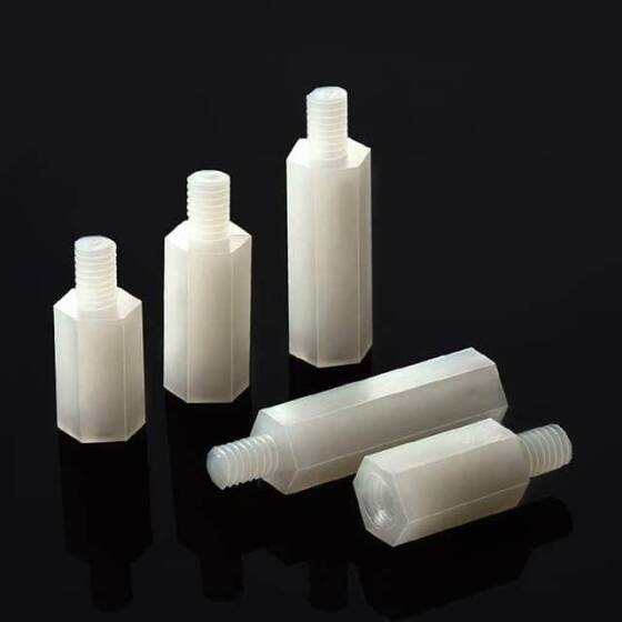 M3x18+6mm White Hexagonal Nylon Column Single Head - 1