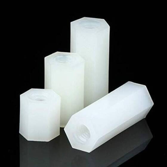 M3x18mm White Nylon Double Pass Hexagonal Column Isolation Column - 3