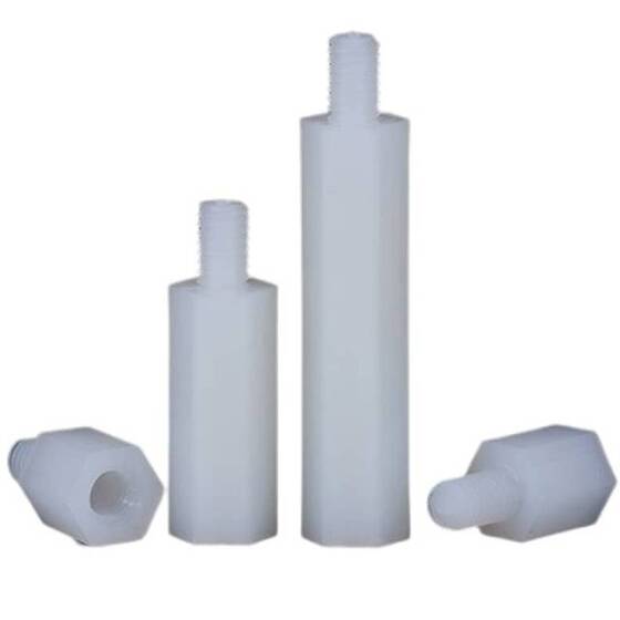 M3x35+6mm White Hexagonal Nylon Column Single Head - 3
