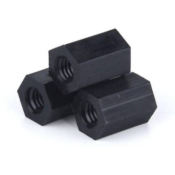 M3x40mm Black Nylon Double Pass Hexagonal Column Isolation Column - 3