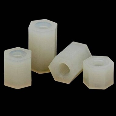 M3x4mm White Nylon Double Pass Hexagonal Column Isolation Column - 3