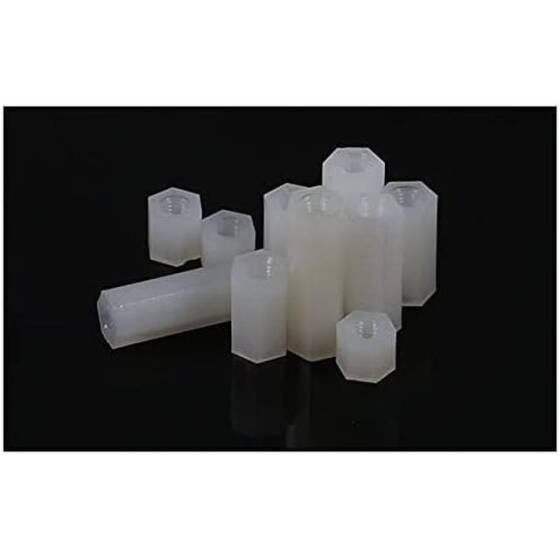 M3x5mm White Nylon Double Pass Hexagonal Column Isolation Column - 1
