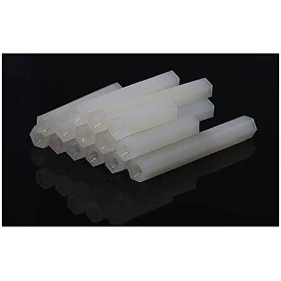 M3x5mm White Nylon Double Pass Hexagonal Column Isolation Column - 4