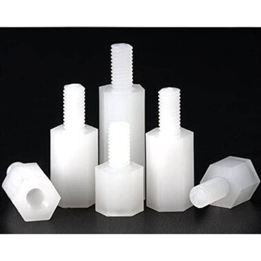 M3x6+6mm White Hexagonal Nylon Column Single Head - 1