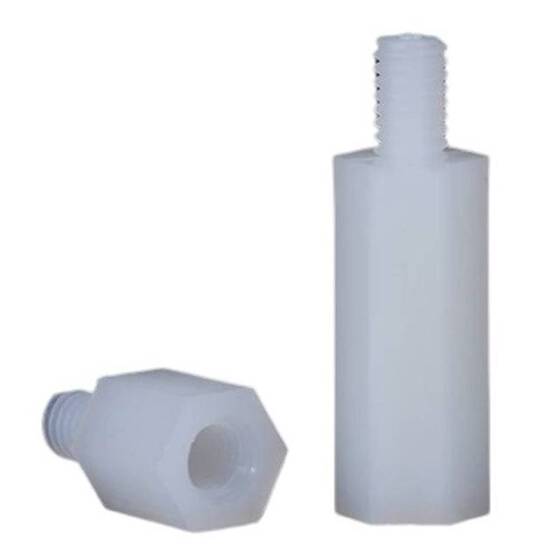 M3x7+6mm White Hexagonal Nylon Column Single Head - 2