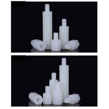 M3x7+6mm White Hexagonal Nylon Column Single Head - 5