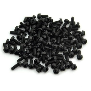 M3x8 Black Plastic Nylon Pan Head Phillips Screw - 1