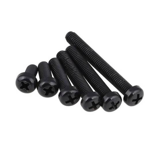 M3x8 Black Plastic Nylon Pan Head Phillips Screw - 2