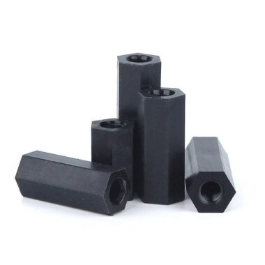 M3x8mm Black Nylon Double Pass Hexagonal Column Isolation Column - 1
