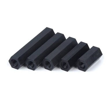 M3x8mm Black Nylon Double Pass Hexagonal Column Isolation Column - 5