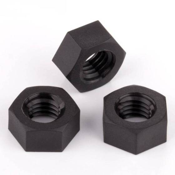 M6 Black Hexagonal Nylon Nut - 4