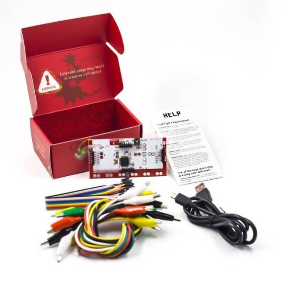 Makey Set Deluxe Kit With USB Cable Dupond Line Alligator Clips for Children Kids With Chinese Instruction and Red Retail box - 2