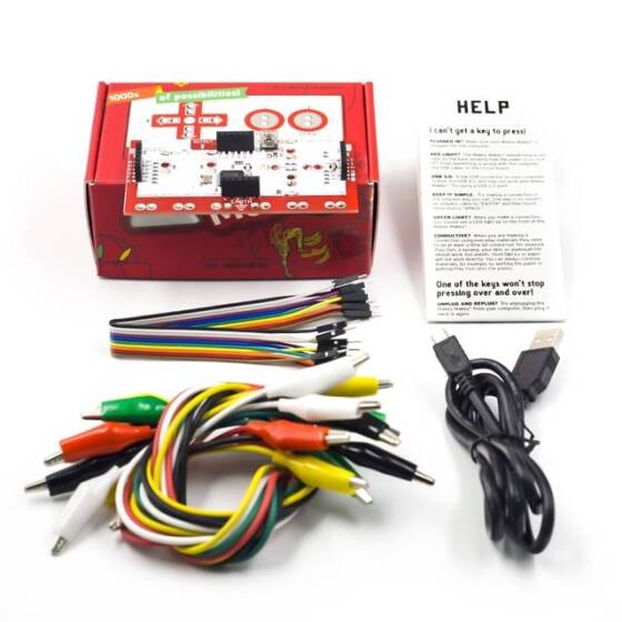 Makey Set Deluxe Kit With USB Cable Dupond Line Alligator Clips for Children Kids With Chinese Instruction and Red Retail box - 4