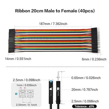 Male to Female Dupont Line 40 Pin 20cm 24AWG - 5
