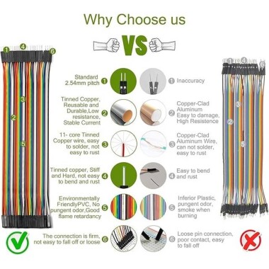 Male to Male Dupont Line 40 Pin 10cm 24AWG - 4