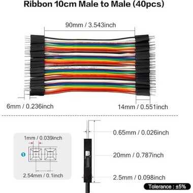 Male to Male Dupont Line 40 Pin 10cm 24AWG - 6