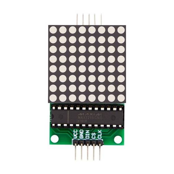 MAX7219 8x8 Dot Matrix Led Module With Cable Red - 5