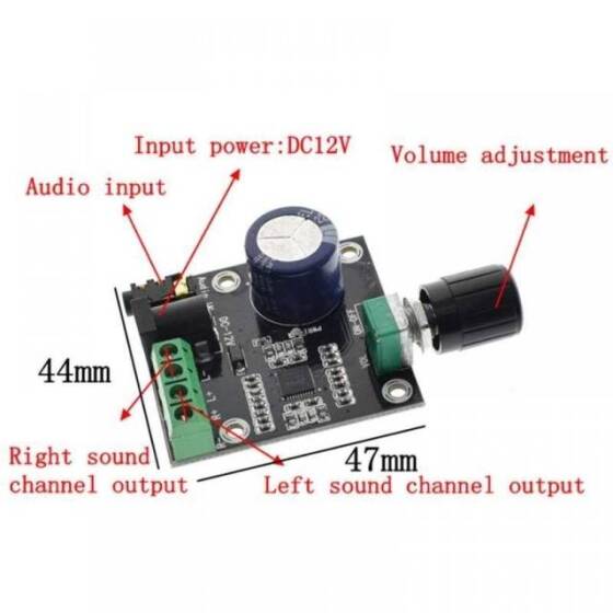 Mini XH-M12x15W Class D Digital Dual Power Audio Amplifier Board - 4