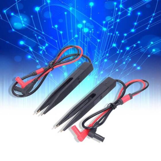 Multimeter Test Leads Capacity Tester Pen Smd Test Probe Lead Tweezers LCR Testing Tool - 3