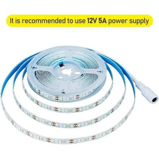 Non-Waterproof FC0B Ra09 6000K Cold White 12V SMD LED Strip 416 LED/Meter Flexible 5M/Roll 8mm Wide - 4