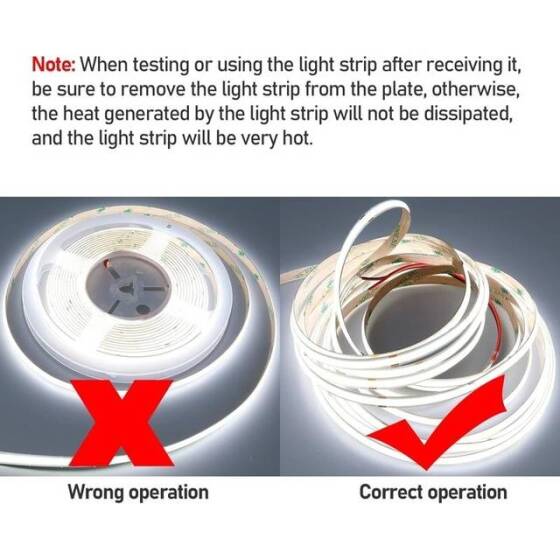 Non-Waterproof FC0B Ra09 6000K Cold White 24V SMD LED Strip 416 LED/Meter Flexible 5M/Roll 8mm Wide - 5
