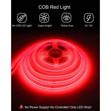 Non-Waterproof Red 2835 12V SMD LED Strip 60 LED/Meter Flexible 5M/Roll - 3