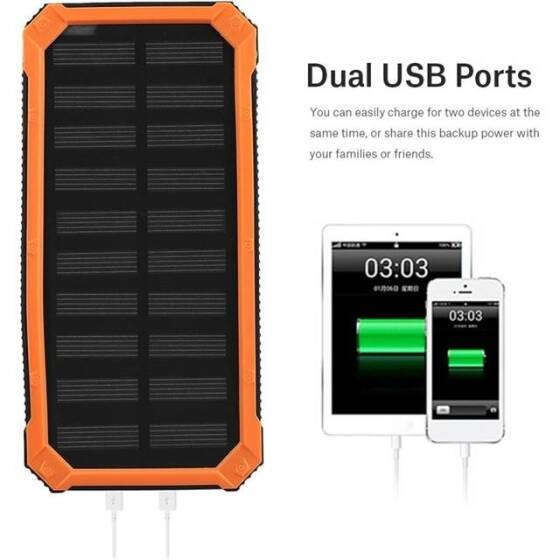 Orange Removable Solar Energy Charger Quick Charge 2000MA With 6 Boards - 5