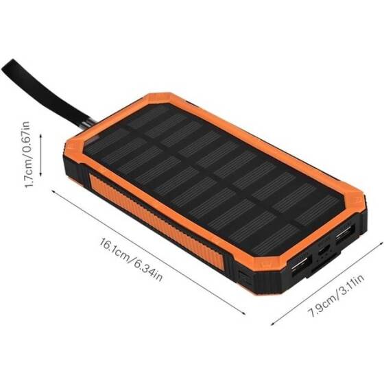 Orange Removable Solar Energy Charger Quick Charge 2000MA - 3
