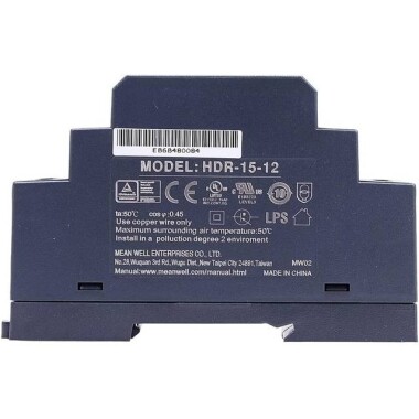 Original Taiwan MEAN WELL HDR-15-12 Rail Type Power Supply - 1