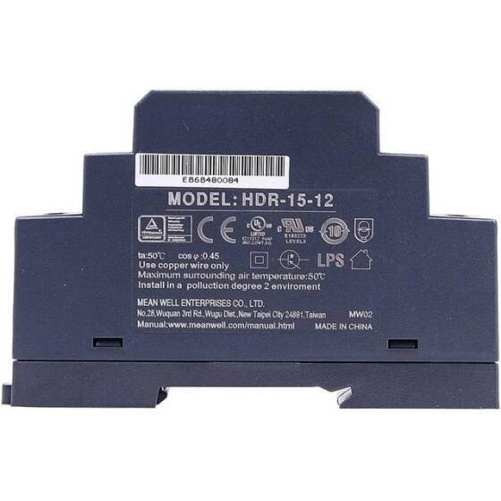 Original Taiwan MEAN WELL HDR-15-12 Rail Type Power Supply - 1
