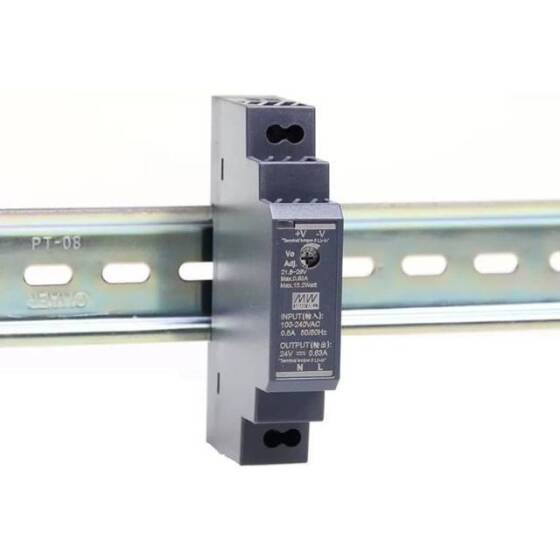 Original Taiwan MEAN WELL HDR-15-15 Rail Type Power Supply - 5