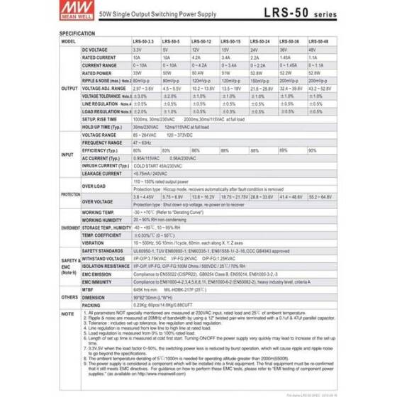 Original Taiwan MEAN WELL LRS-50-36 Power Supply - 3