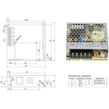 Original Taiwan MEAN WELL LRS-75-24 Power Supply - 4