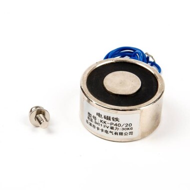 P40/20 12V DC Electromagnet - 30kg Holding Force - 6