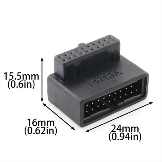 PH19A USB 3.0 19P20P Adapter Black - 2