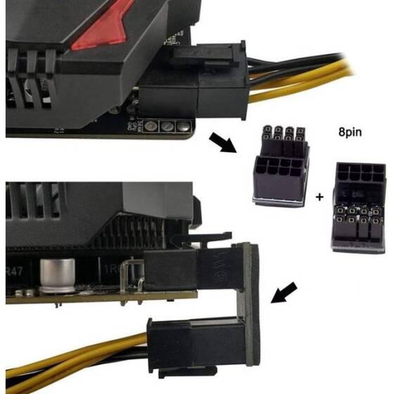 PH36B ATX 8 Pin Adapter ATX 8 Pin Female To 8 Pin Male 180 Degree Angled Adapter For Desktops Graphics Card - 5