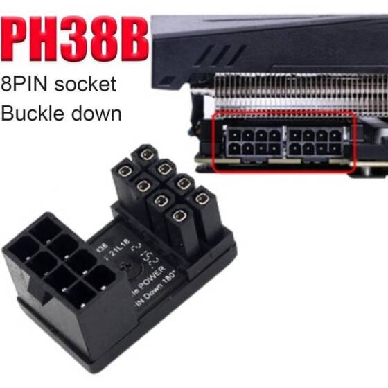 PH38B ATX 8 Pin Adapter ATX 8 Pin Female To 8 Pin Male 180 Degree Angled Adapter For Desktops Graphics Card - 3