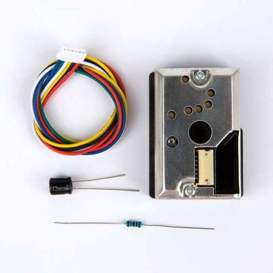 PM2.5 GP2Y1014AU0F Dust Smoke Particle Sensor Update Vision + Cable Capacitor Resistor - 3
