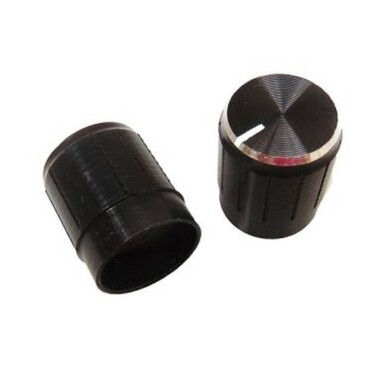 Potentiometer Aluminum Alloy Knob Rotary Switch Cap Inner Dia 6mm External 15mmx17mm Black - 1