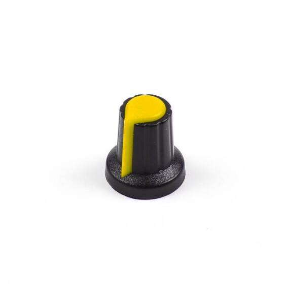Potentiometer Knob Rotary Switch Cap Inner 6mm External 15mmx17mm Yellow Color - 3