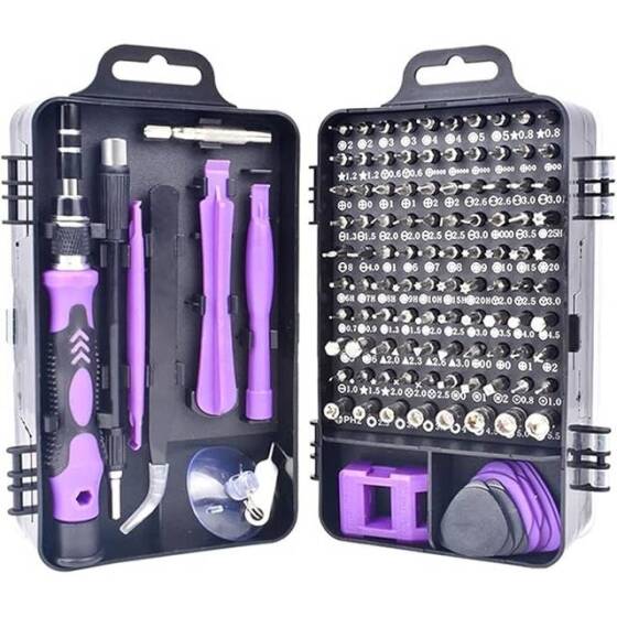 Purple 115 in 1 Multi-Purpose Screwdriver Set - Plastic Box - 1