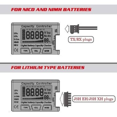RC CellMeter 7 Digital Battery Capacity Checker Controller Tester Voltage Tester For Lipo Life Li-ion - 4