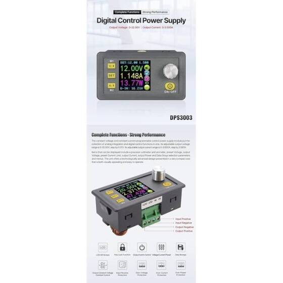 RD DPS3003 Constant Voltage Current Step-Down Programmable Power Supply Module Buck Voltage Converter Color LCD Voltmeter - 5