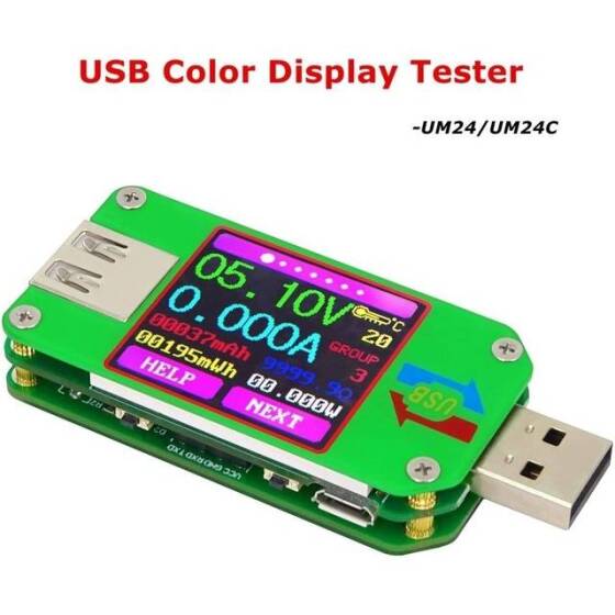 RD UM24 APP USB 2.0 LCD Display Voltmeter Ammeter Battery Charge Voltage Current Meter Multimeter Cable Measure Tester Without Communication Version - 2