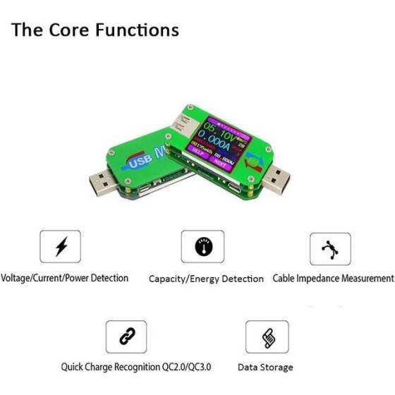 RD UM24 APP USB 2.0 LCD Display Voltmeter Ammeter Battery Charge Voltage Current Meter Multimeter Cable Measure Tester Without Communication Version - 4