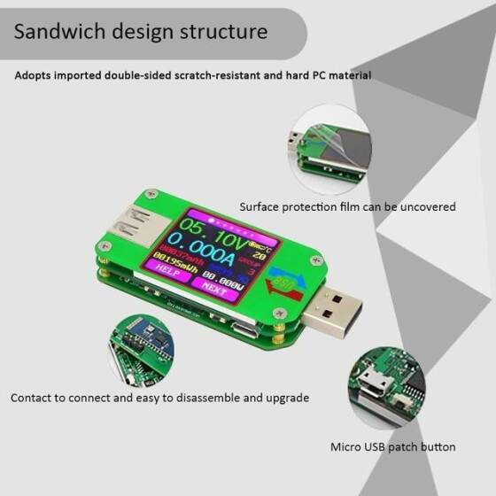 RD UM24C APP USB 2.0 LCD Display Voltmeter Ammeter Battery Charge Voltage Current Meter Multimeter Cable Measure Tester With Communication Version - 5