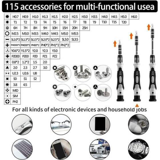 Red 115 in 1 Multi-Purpose Screwdriver Set - Plastic Box - 2