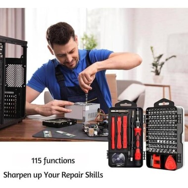 Red 115 in 1 Multi-Purpose Screwdriver Set - Plastic Box - 4