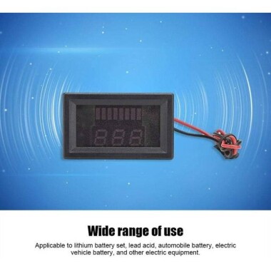 Red 12-60V Dual Display Automatic Identification Waterproof Voltage Meter - 4